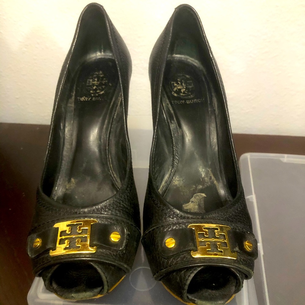 Tory Burch open toe wedge heels